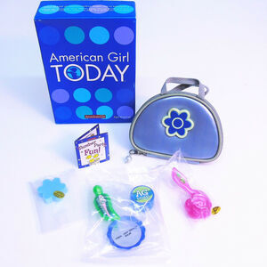 American Girl TODAY FLOWER SLEEPOVER KIT Accessories Case Mirror Toothbrush BOX